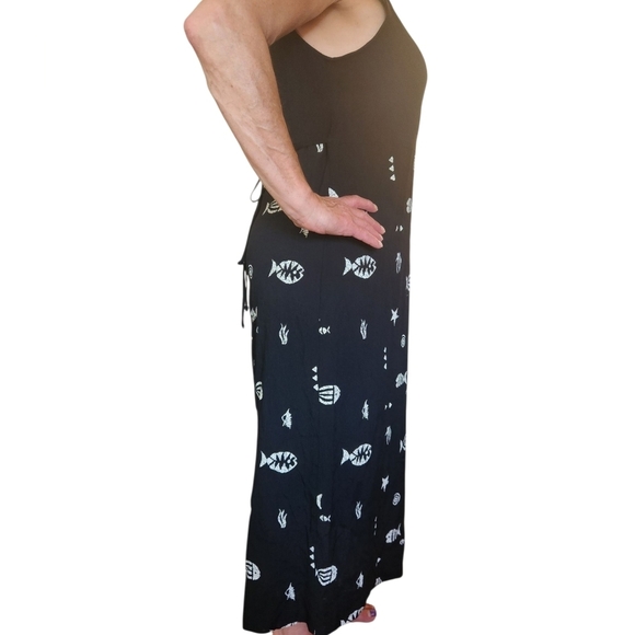 SUNDRESS UNDERSEA FISH VINTAGE Marine Life VINTAGE DRESS BARN BEACH RESORT SZ 12 - Picture 3 of 5